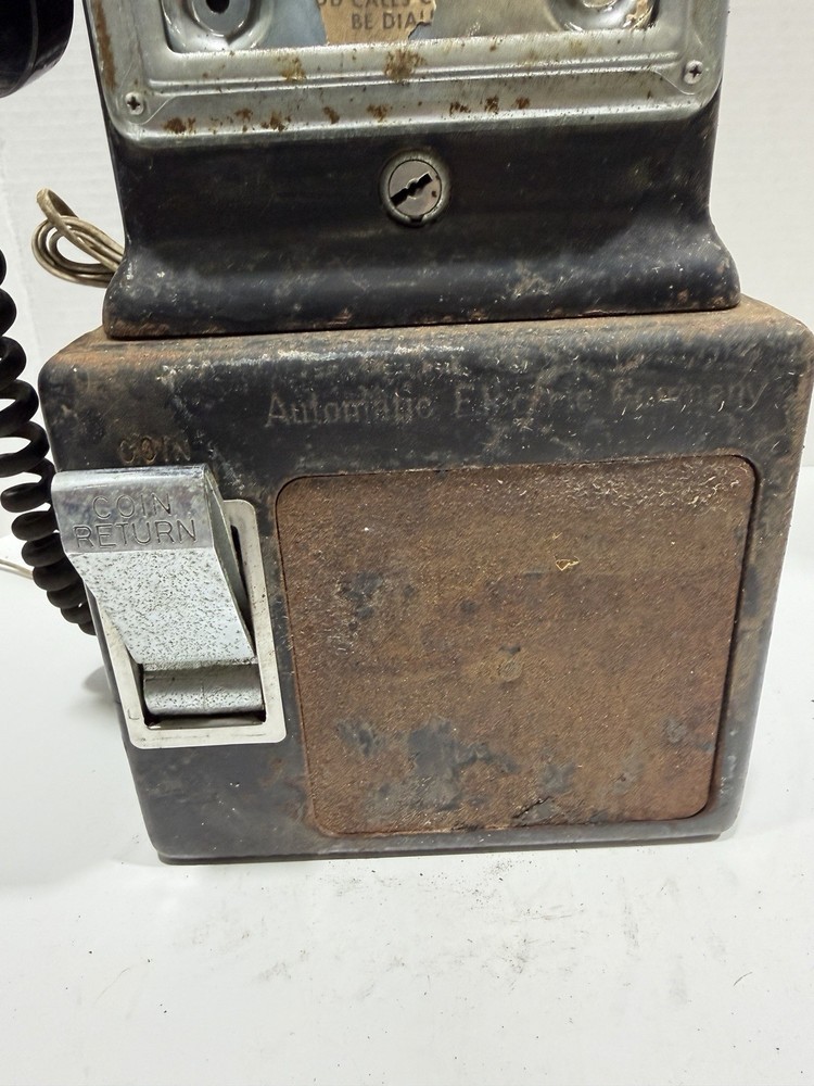 Automatic Electric 3-Coin ROTARY DIAL Pay Phone UNTESTED AS IS