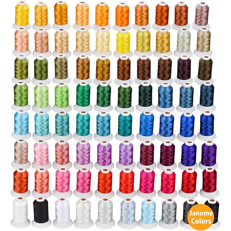 80 Spools Polyester Embroidery Thread Durable Machine Compatible Brother Janome