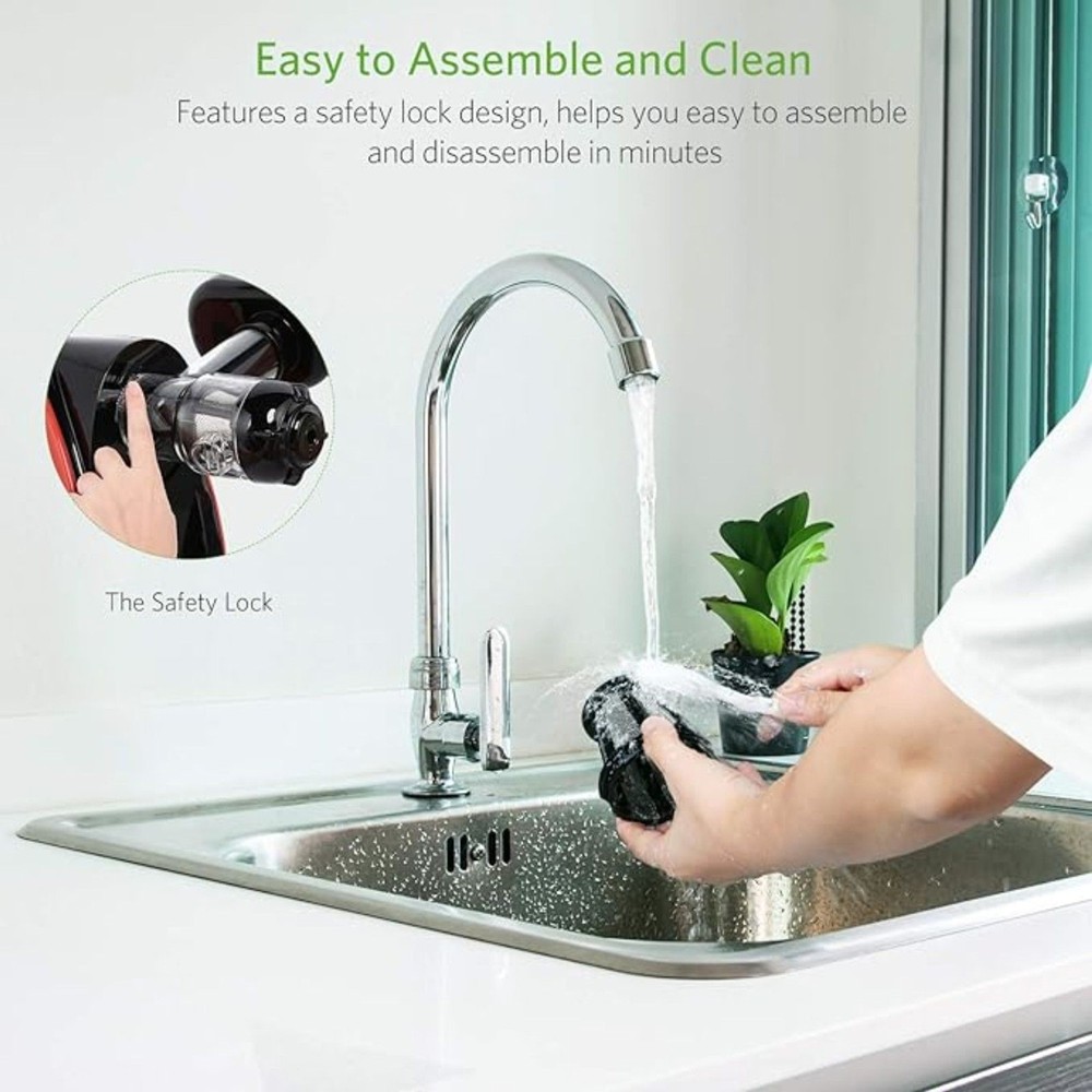 Portable Hand Juicer, Juicer Machines with Reverse Function, Cold press, Silver