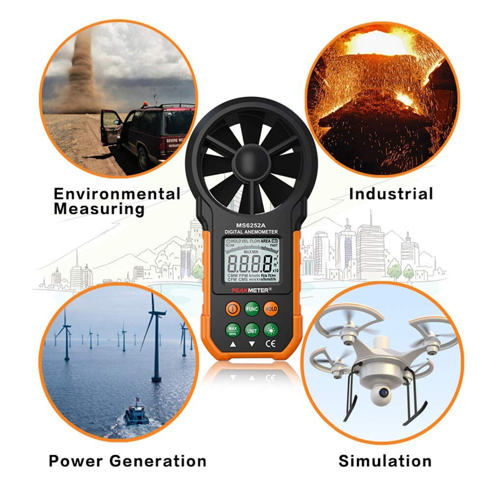 Digital Anemometer Handheld LCD Electronic Wind Speed Air Volume Measuring