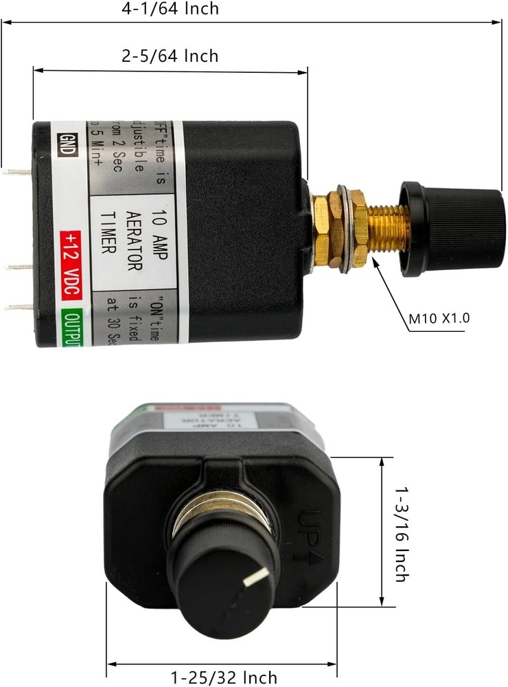 Livewell Timer Switch for Boat Aerator Timer Adjustable 12 Volt 10 A