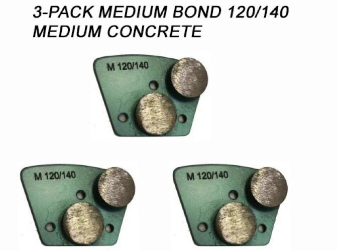 3-Pack! Diamond Grinding Discs For Bolt-on Grinder Medium Surface Grit 120/140