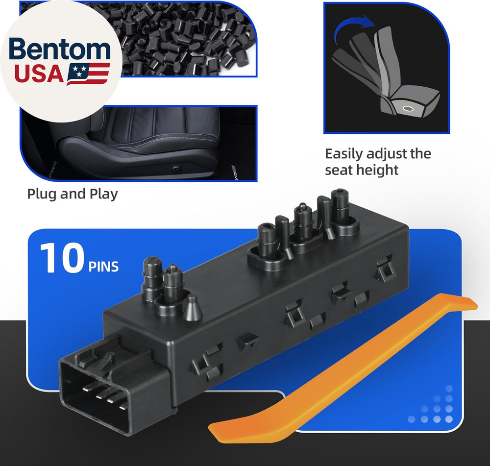 Power Seat Switch Adjust Switch 10 Way Front Left Driver Side Compatible with Ni