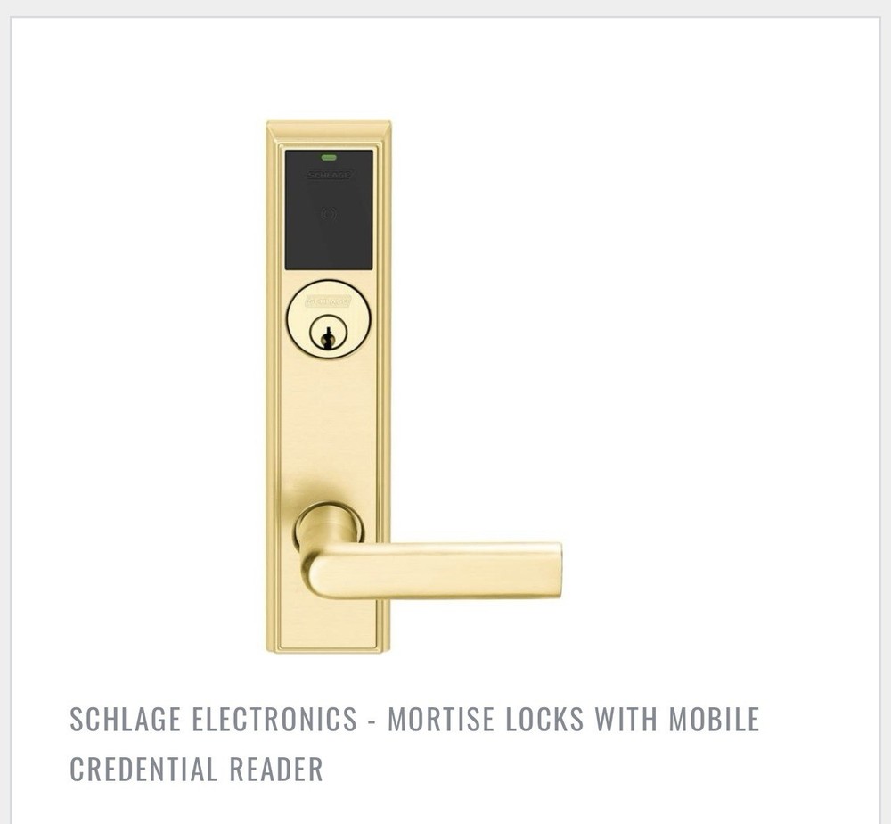 SCHLAGE ELECTRONICS - MORTISE LOCKS WITH MOBILE CREDENTIAL READER