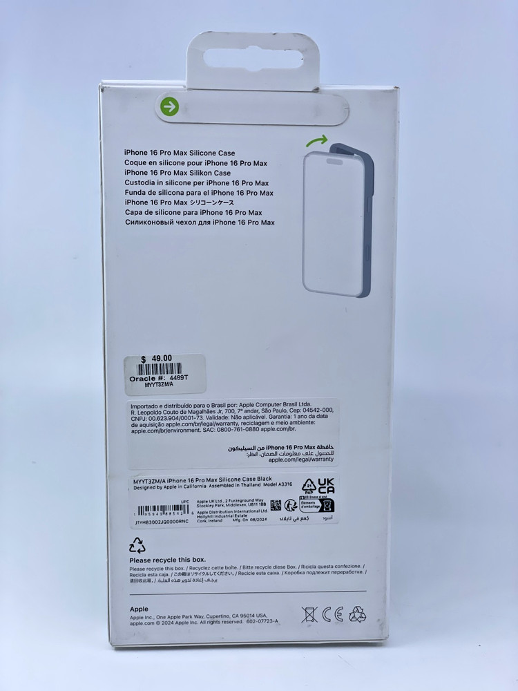 Apple Magsafe Silicone Case for iPhone 16 Pro Max - Black