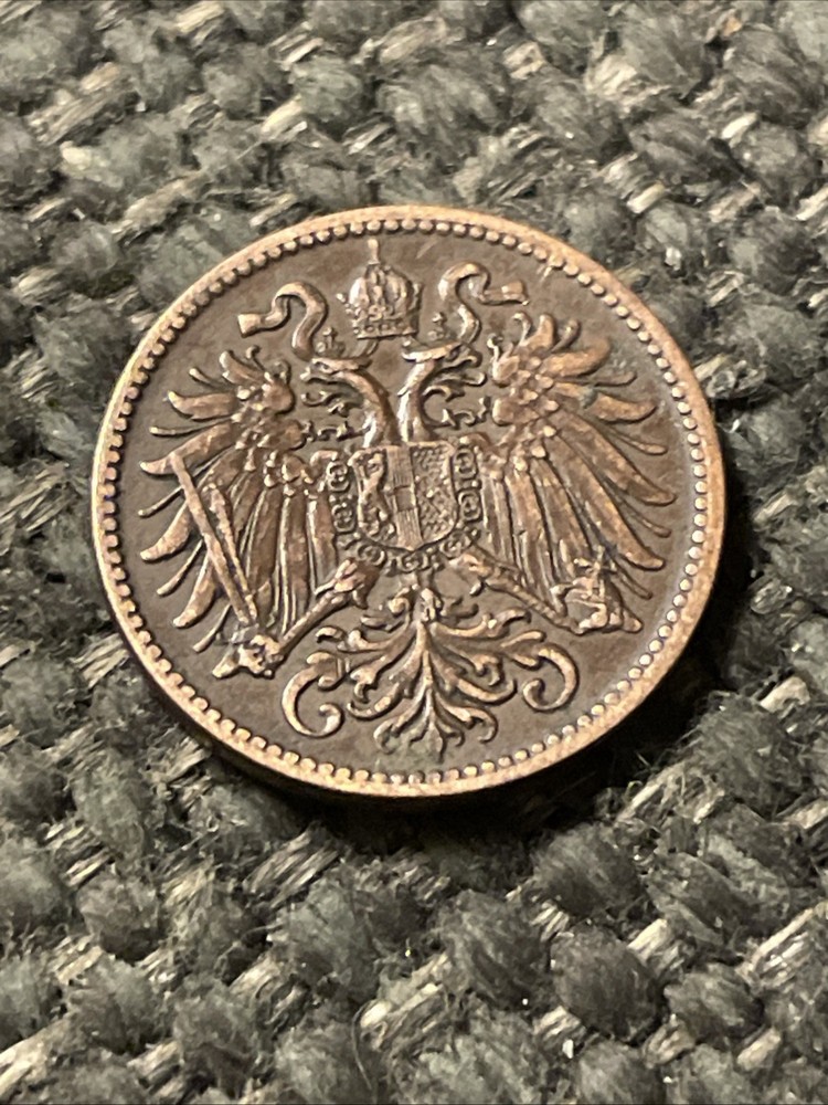 1899 Austria 2 Heller Coin