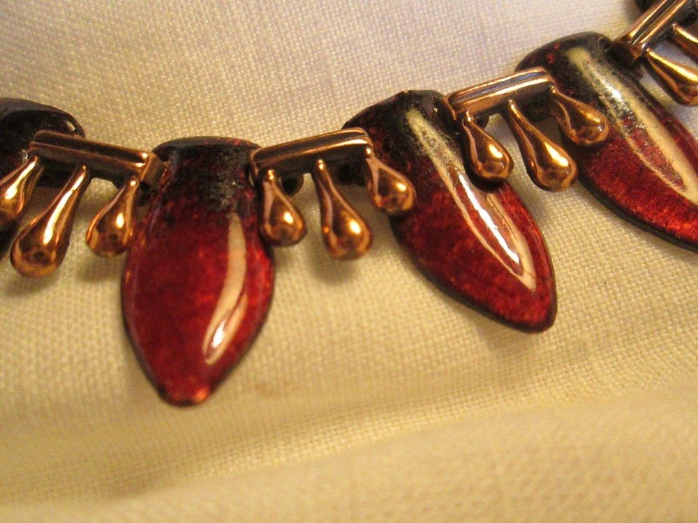 Matisse Red Enamel "Teardrop" Necklace