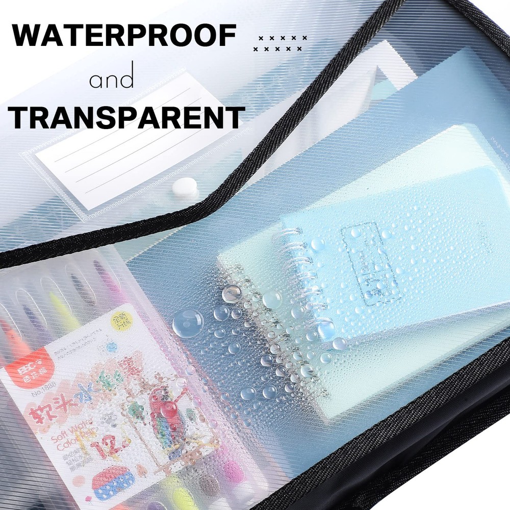 10 Pieces Plastic File Folders Envelope Expanding File Wallet Organizer Docum...