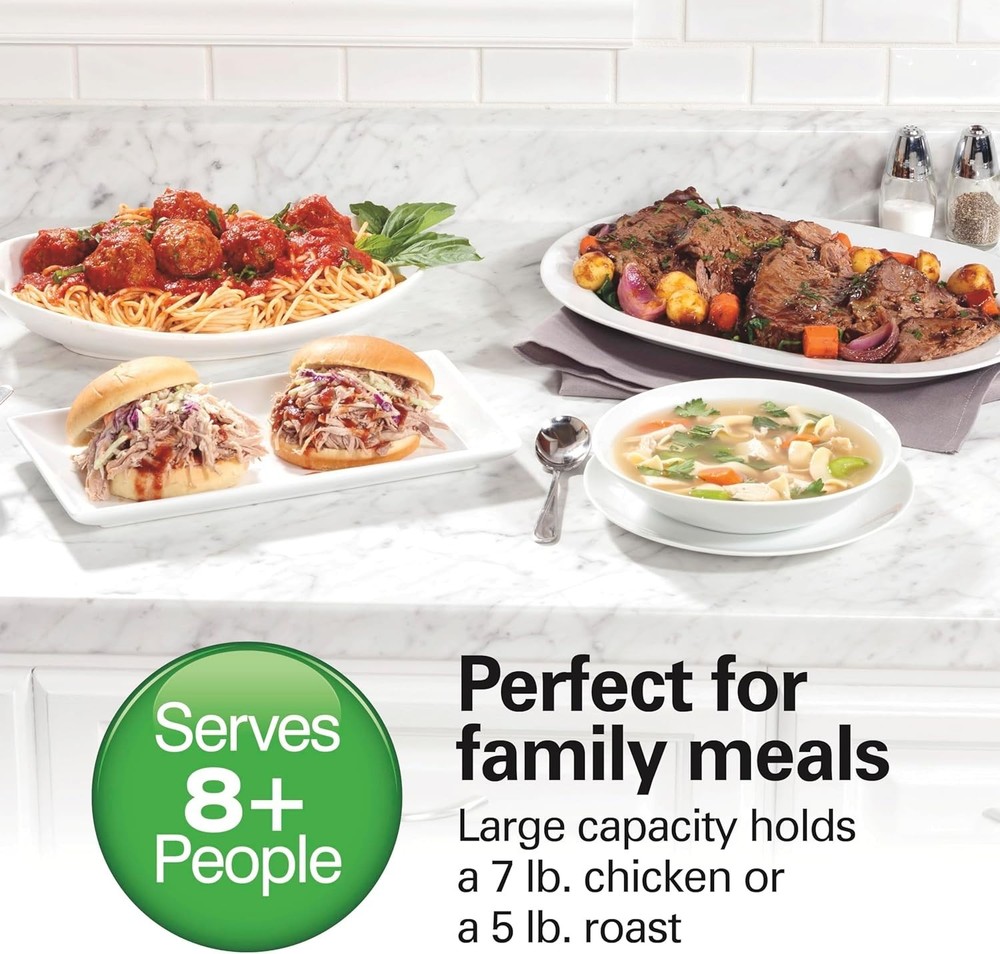 Hamilton Beach (33474G) Portable 7 Quart Programmable Slow Cooker (Black) NEW