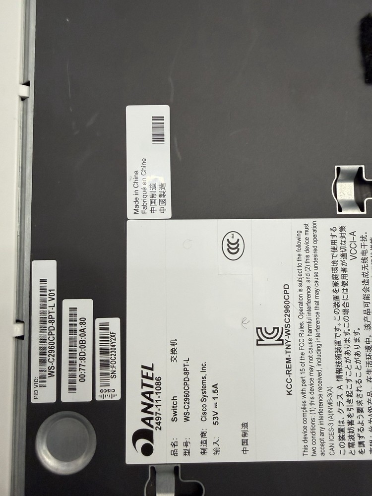 Cisco Catalyst WS- C2960 CPD-8PT-L