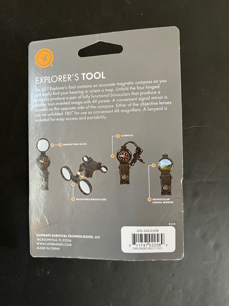 UST Explorer's Tool Compass, Binoculars & Magnifying Multi-Tool With Lanyard