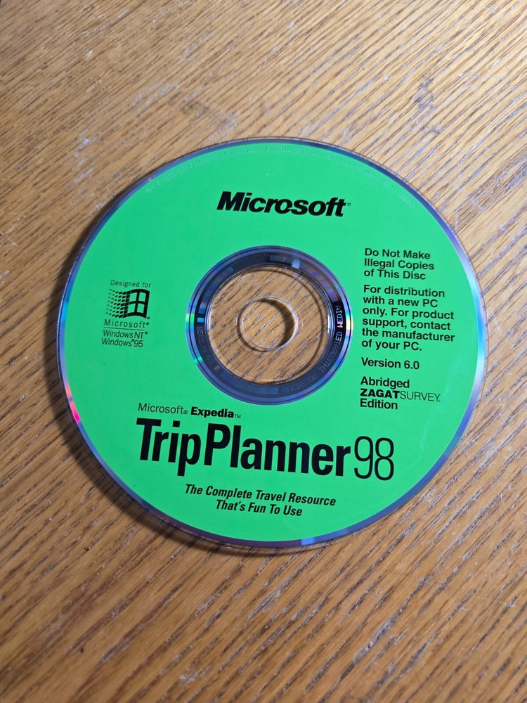 ⭐️⭐️⭐️⭐️⭐️ Microsoft Trip Planner 98 Disc Only