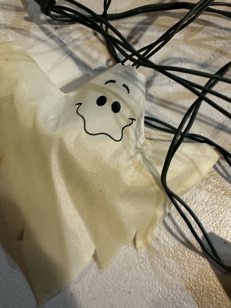 Vintage Halloween string light Ghosts & Pumpkin blow molds Working