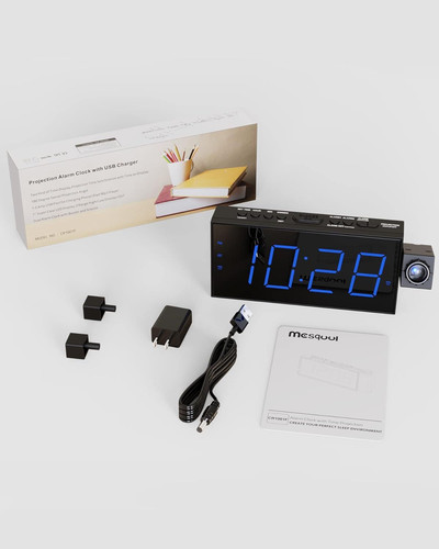 Digital Projection Alarm Clocks with Projection, Blue Digits;
