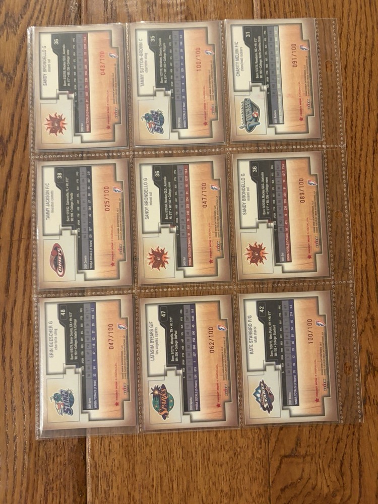 2002 Fleer Authentix Front Row #/100 WNBA • Sting Stars Sol Fire Shock