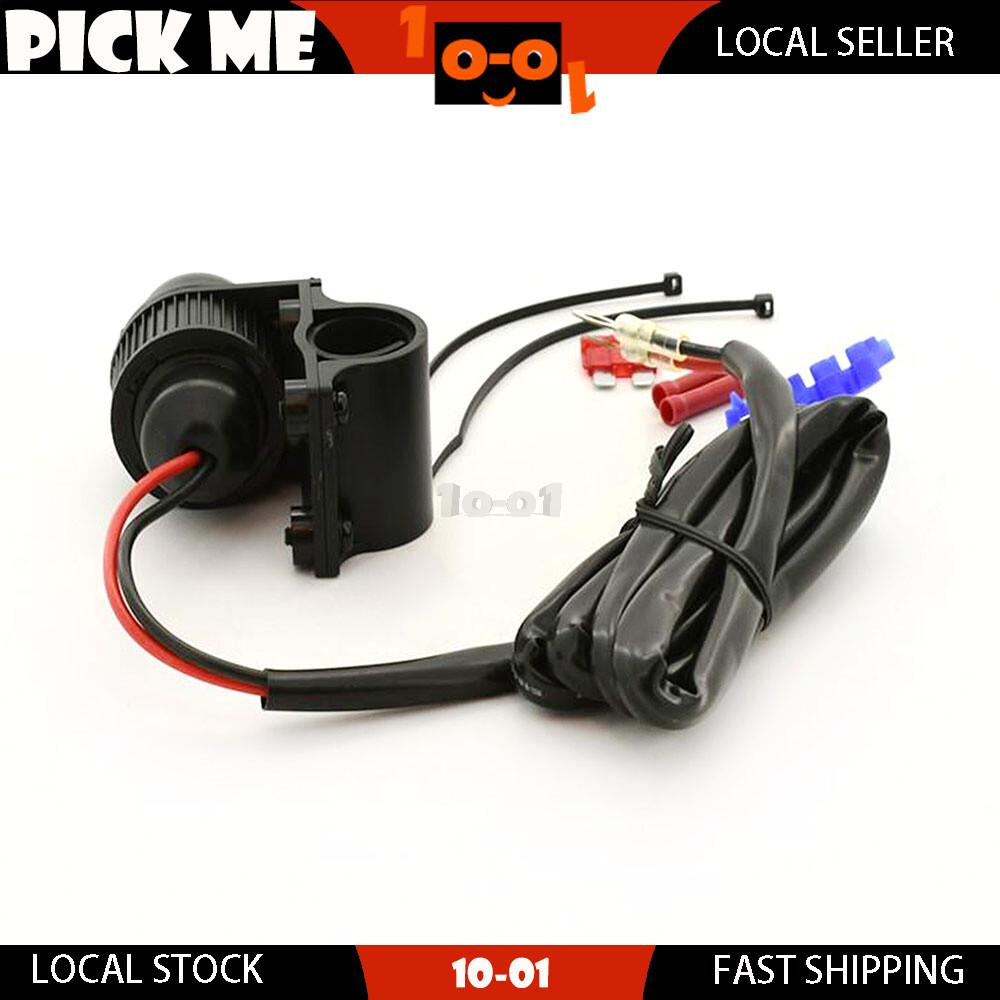 Universal All Weather Motorcycle 12V Power Socket With Handlebar Mount Boot