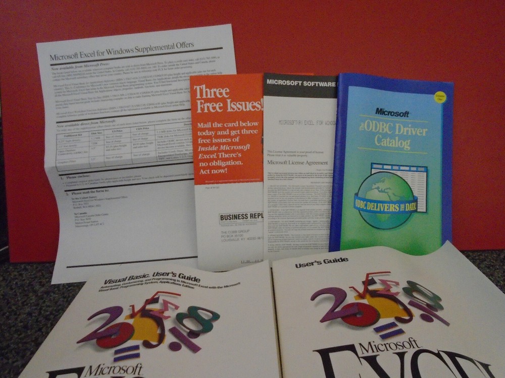 Vintage microsoft Excel Microsoft Office (Books and box only)