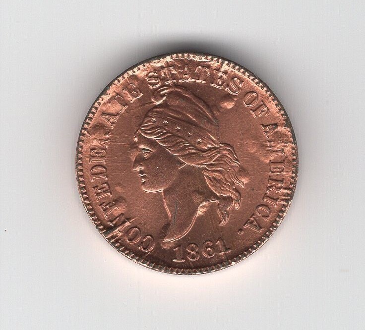1861 Confederate Cent Civil War Bashlow ret from original Confederate dies