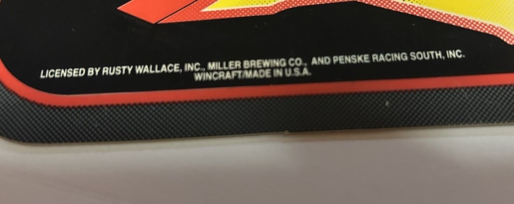 Rusty Wallace Miller Thunderbird License Plate