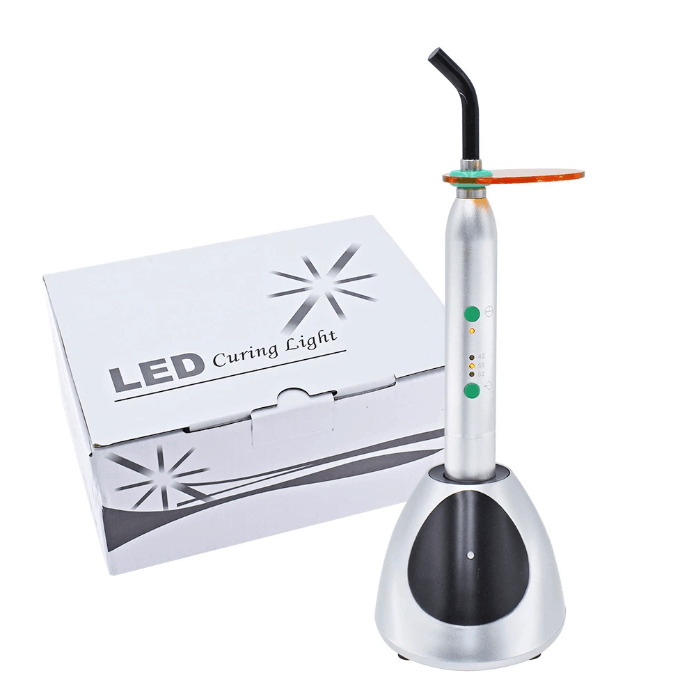 Dental Wireless 10W LED Resin Curing Light 2000mw/cm2 Quick Solidify Silver US