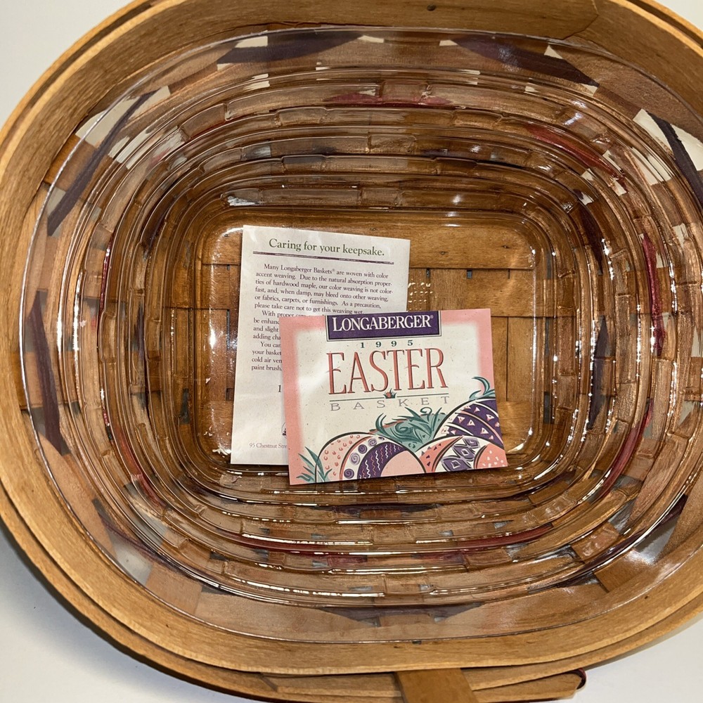 Longaberger 1995 "HAPPY EASTER" Basket~ With Protector & Original Paperwork