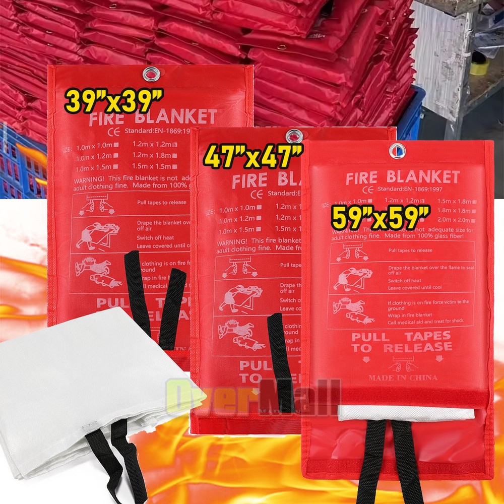 Emergency Fire Blanket for Home Kitchen - 1500℉ Smother Kitchen Fire Blanket