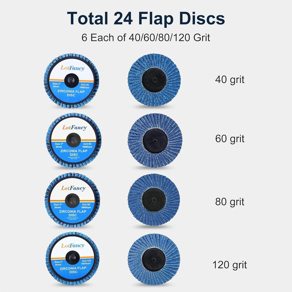 24 PCS 3 Inch Sanding Discs – Versatile Grits for Efficient Grinding