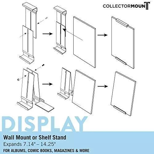 CollectorMount Comic Mount 5 Pack, Comic Book Shelf Stand or Wall Mount Display,