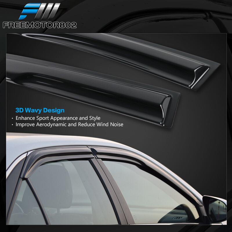 Fits 08-17 Mitsubishi Lancer & Evolution V2 Tape on Window Visors Acrylic 4 Pc