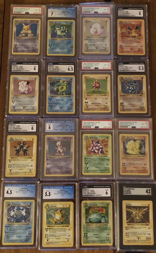 Base Set Complete All Shadowless Holos Near Mint Blastoise