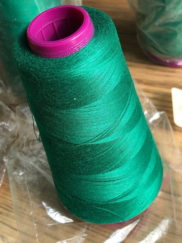 THREAD 4 spools Tex 24 SPUN DEE polyester 2 cord vintage 3000 Yds Hunter Green