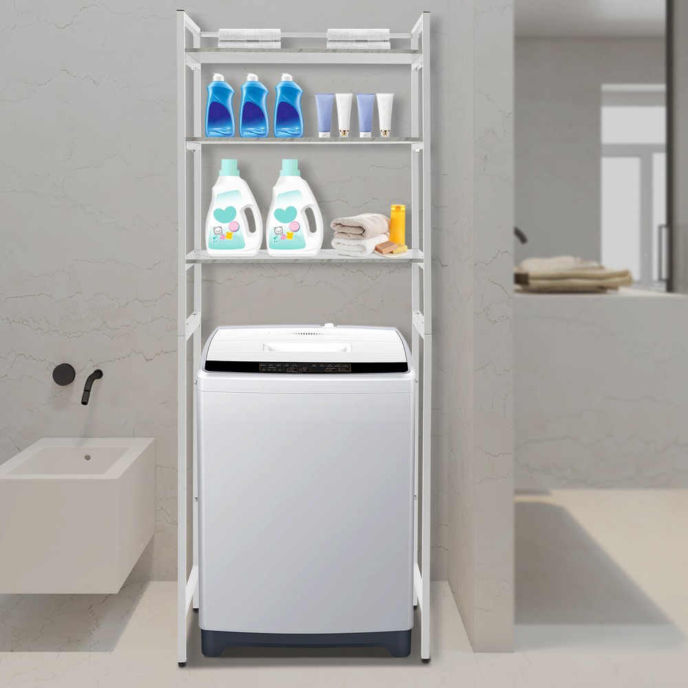 Modern Bathroom Storage Shelf Freestanding Storage Rack Bathroom Rack White NEW