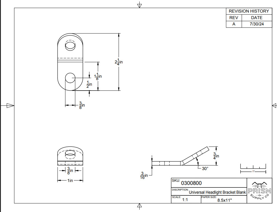Universal Headlight Bracket 0300826