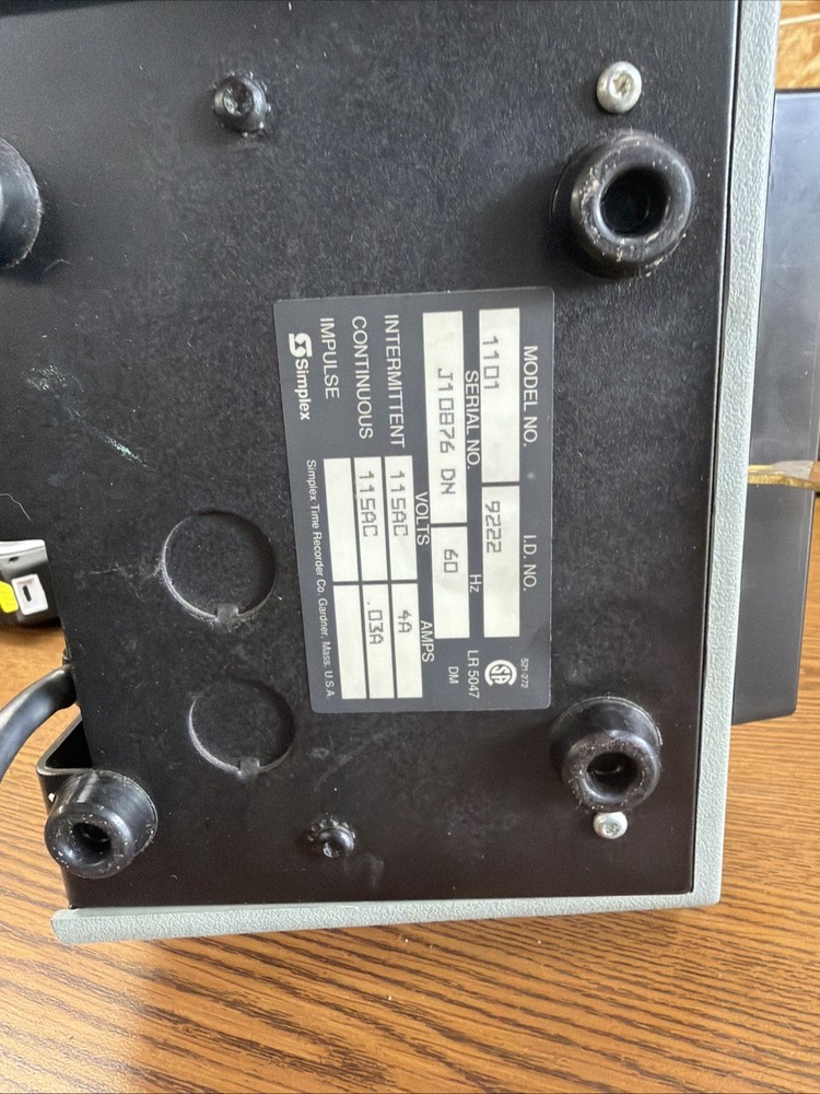 Simplex Time Recorder Model 1101