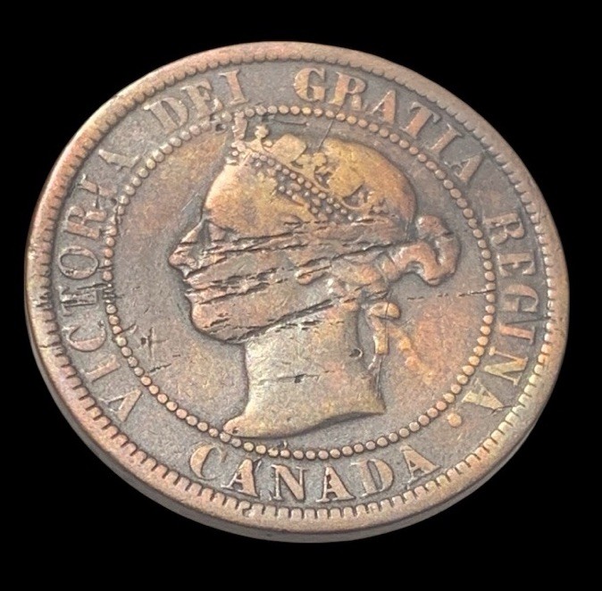 Two Canadian One Cent Coins Queen Victoria -E1