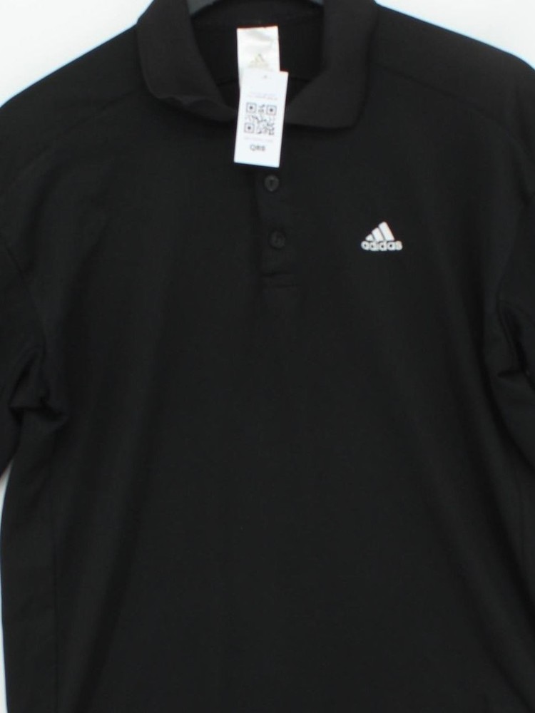 Adidas Men's Polo M Black 100% Polyester Collared Basic