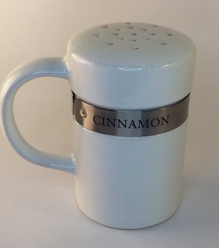 Pottery Barn Adjustable Ceramic Condiment Shaker Creamer Cocoa Cinnamon