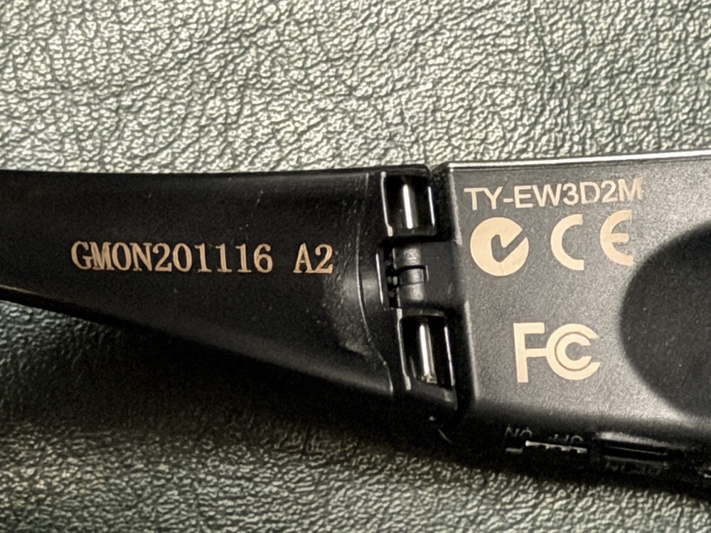 Panasonic TY-EW3D2M Active Shutter 3D Glasses Black OEM - Includes Case