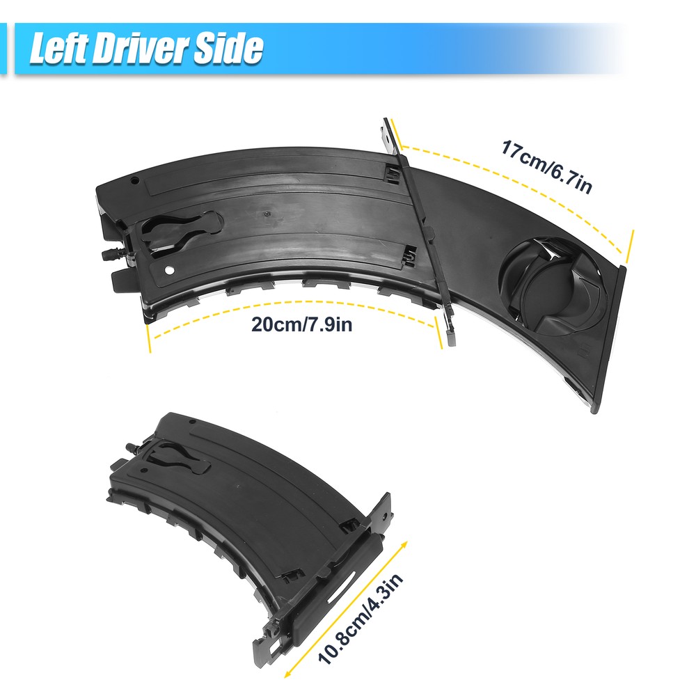 3Pcs Black Dashboard LH & RH Cup Holder Set & Trim Panel for BMW E90 E91 E92 E93