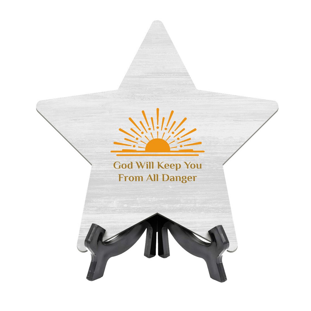 Religious Decor Star Table Sign Premium Sublimated Hardboard