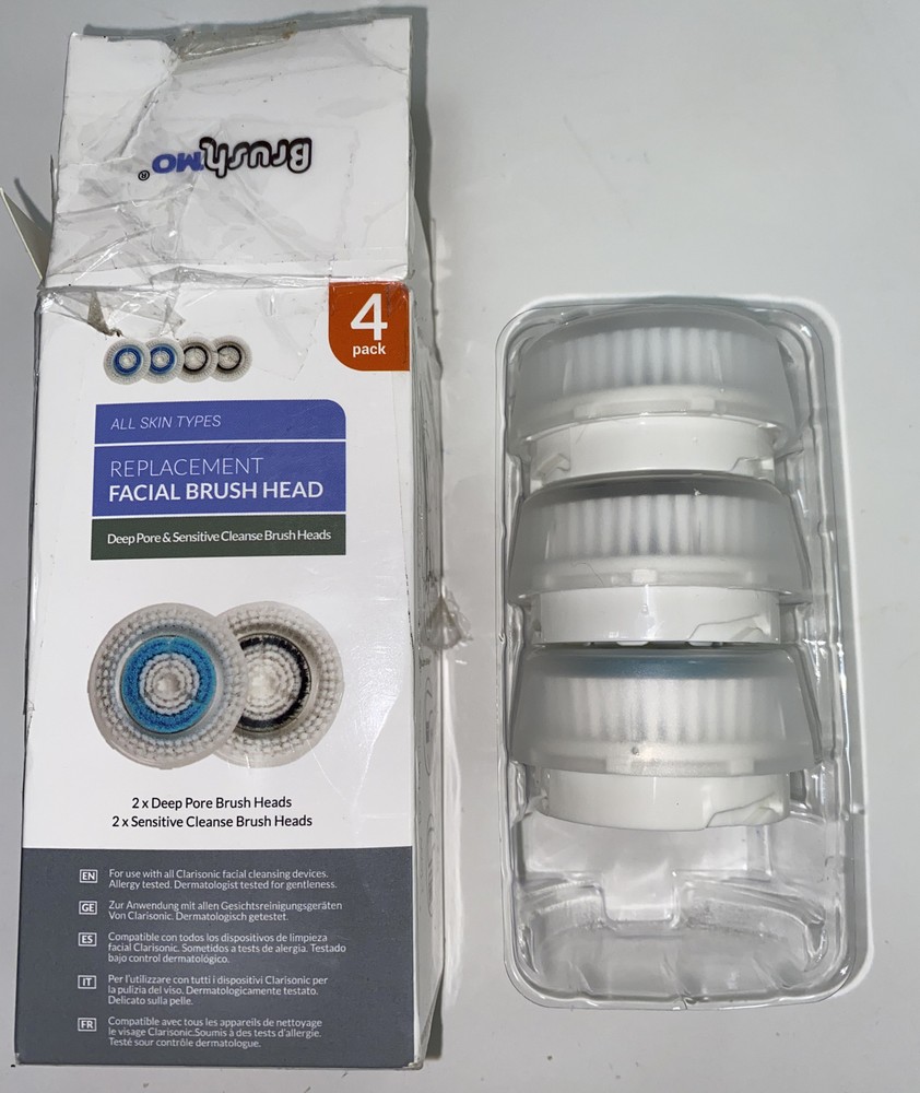 Brushmo Compatible Replacement Facial Cleansing Brush Heads 3 Pack (Missing 1)