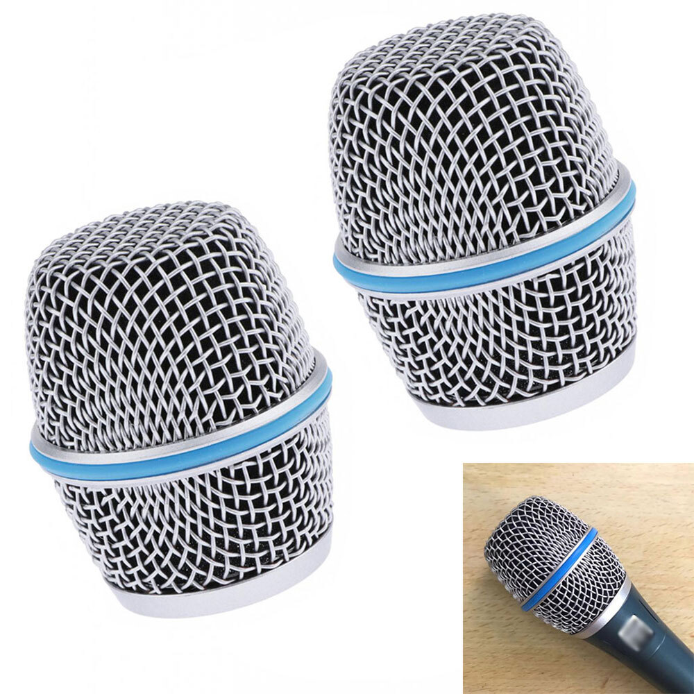 2 Pcs Microphone Grille Head Mesh Fits For Shure Beta 87A Replacement