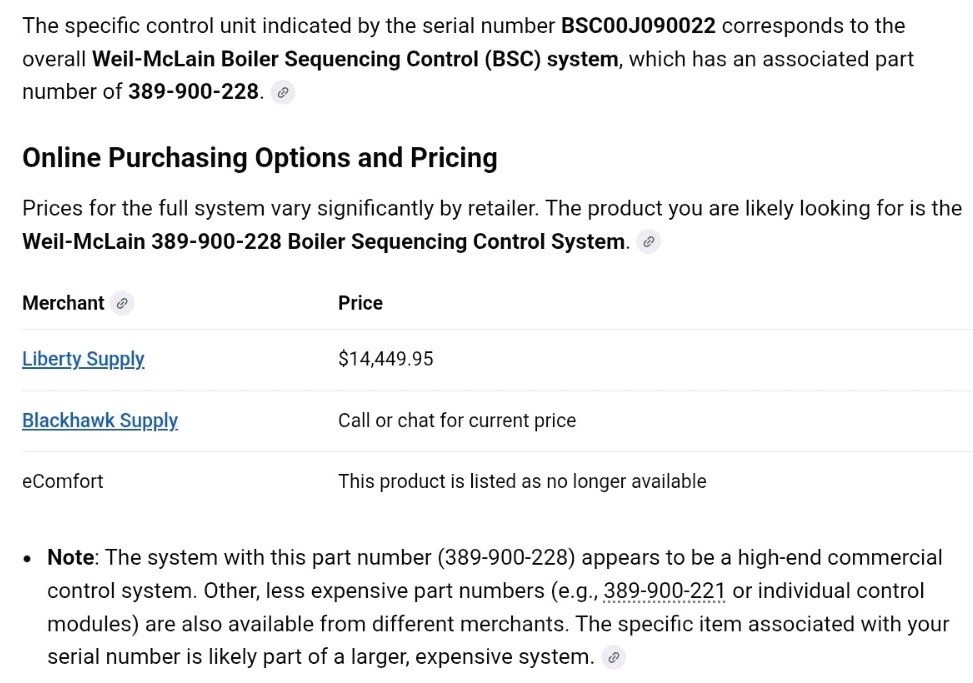 Weil-McLain Boiler Sequencing Control (BSC) system,BSC00J090022 MSRP $14K!!