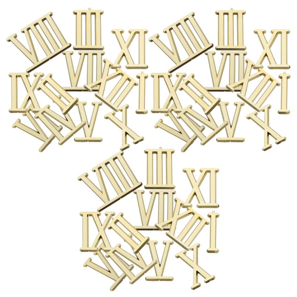 3 Sets Electroplated Clock Numerals Accessories Parts Replacement