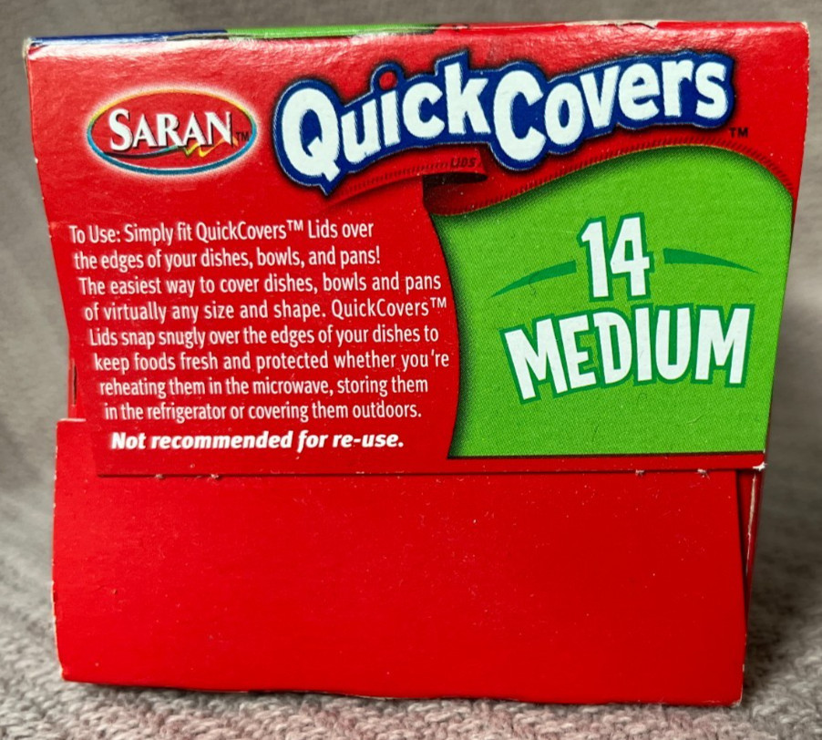 Saran Quick Covers 14 Medium Bowl & Pan Covers New Sealed Pack
