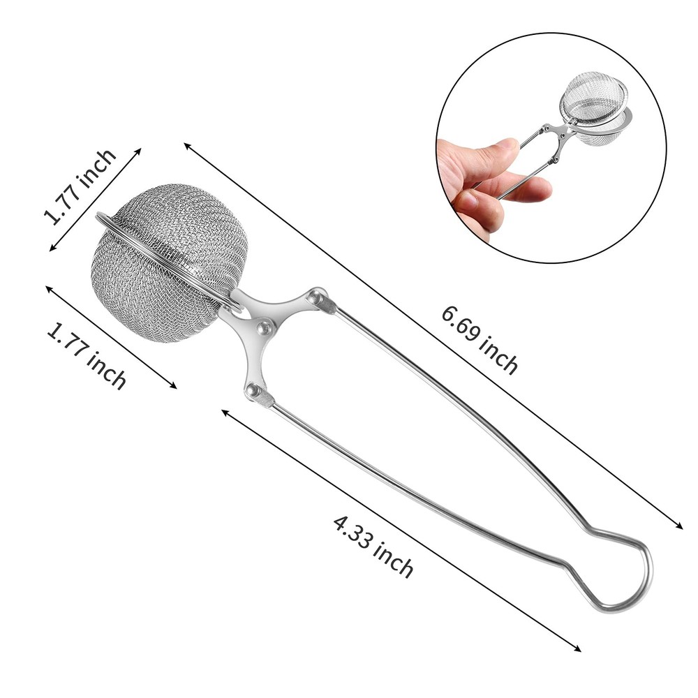 Snap Ball Tea Strainer, 3 Pack Stainless Steel Tea Infuser Filter with Handle...