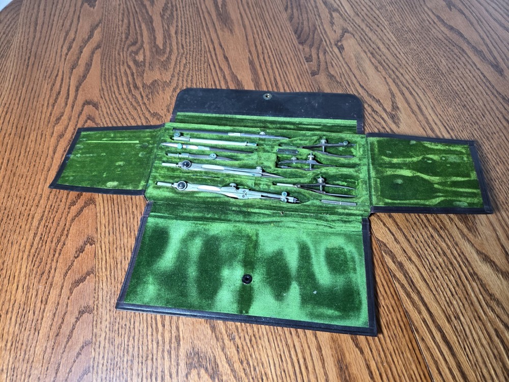 Dietzgen Vintage Drafting Tool Set With Case