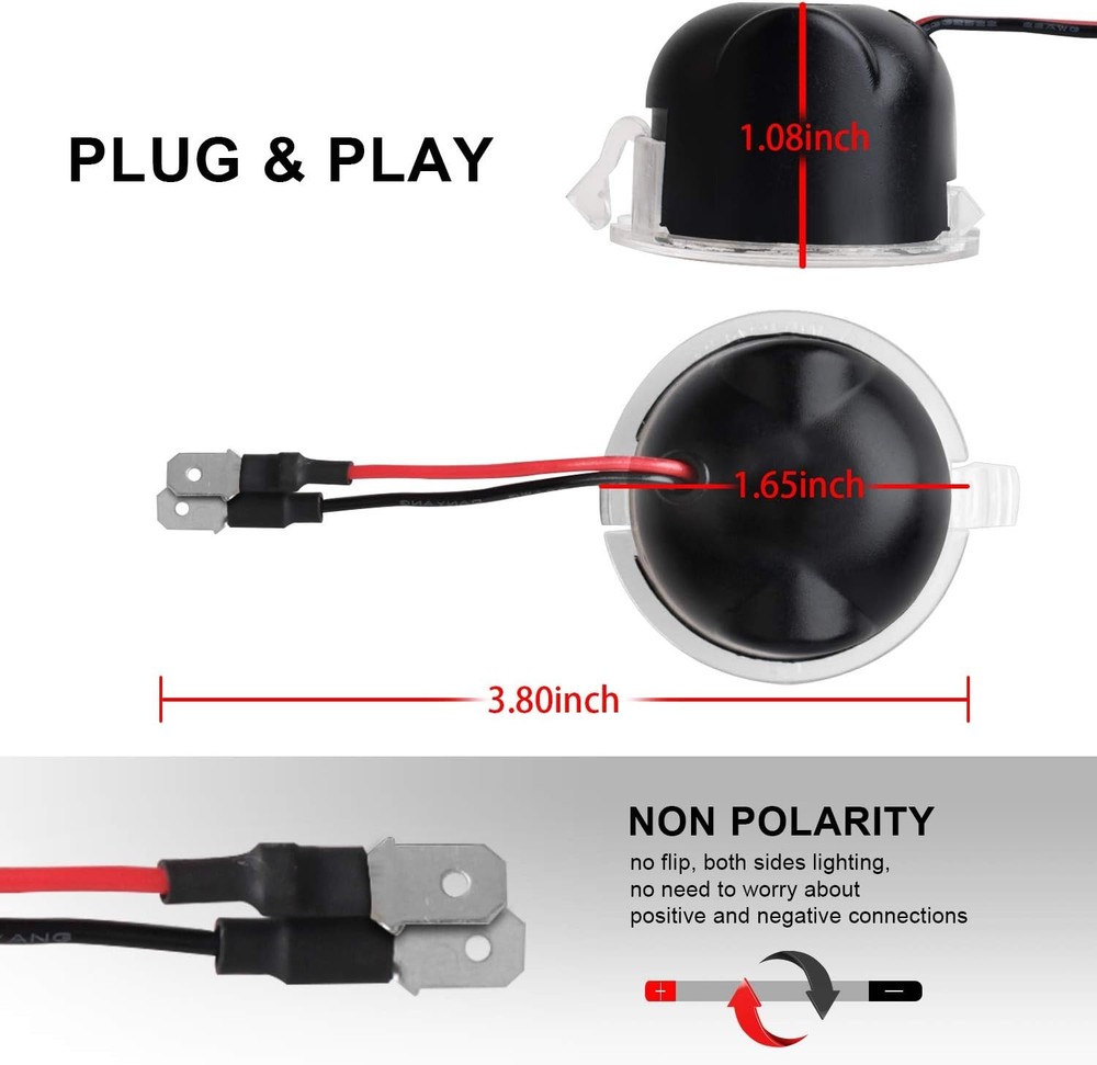 Side Mirror Puddle Light LED Ford F150 Explorer 2Pcs