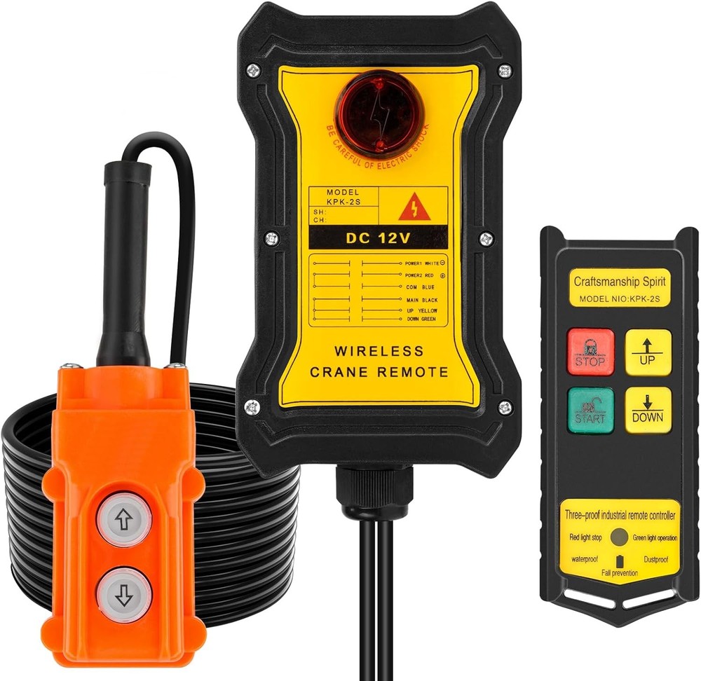 2-in-1 Wireless Crane Remote Control 12V Dump Trailer Controller Up Down Switch