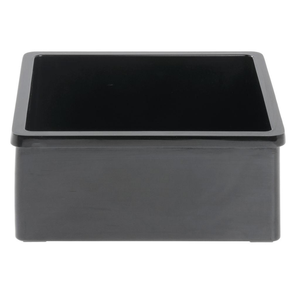 HUBERT® Serving Bowl Rectangular Black Plastic Melamine - 7" L x 6 3/8" W x 3" H